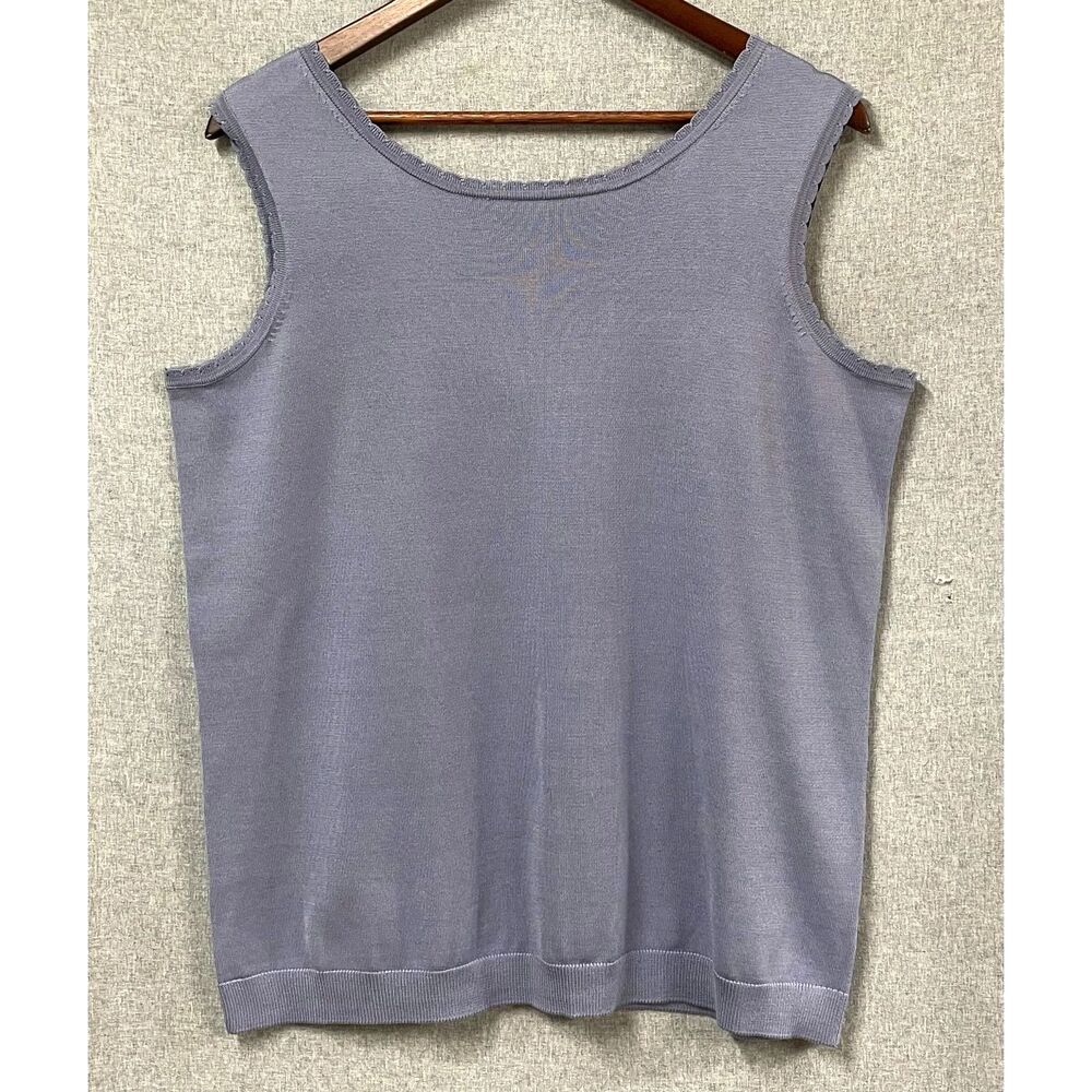 Pendleton Plus 1X Silk Blend Reversible Turnaround Top Lavender Sleeveless NWT - Picture 2 of 9